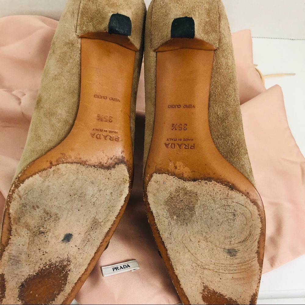 PRADA Suede Buckle Kitten Loafer - Picture 5 of 8